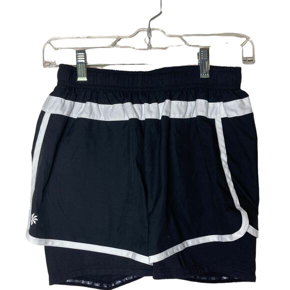 Athleta Black and White 2 in 1 Pulse Shorts - Picture 1 of 5